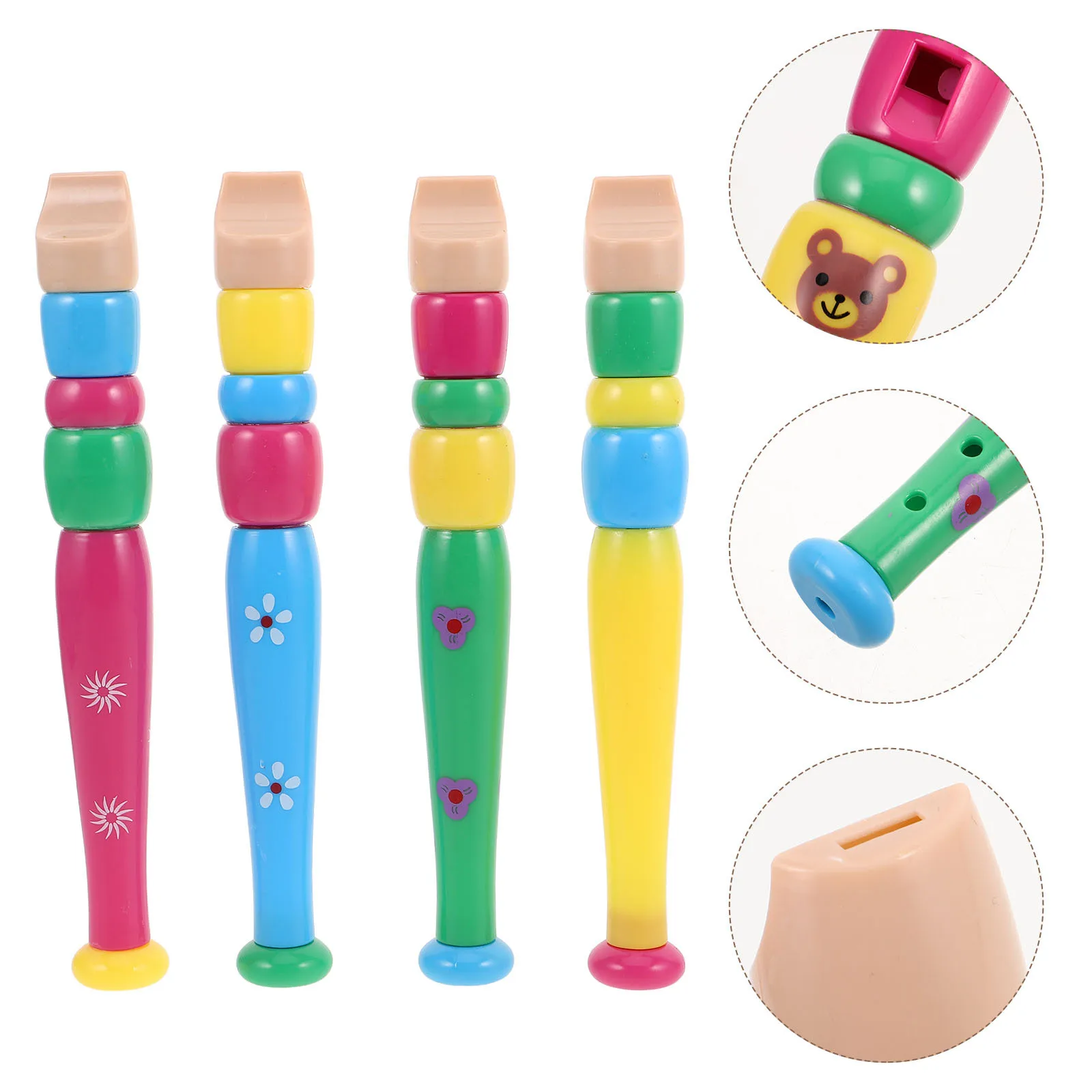 

4Pcs Kids Musical Instrument Plastic 6 Hole Flute Lightweight Safe Reliable Design for Children School Home Music Classes