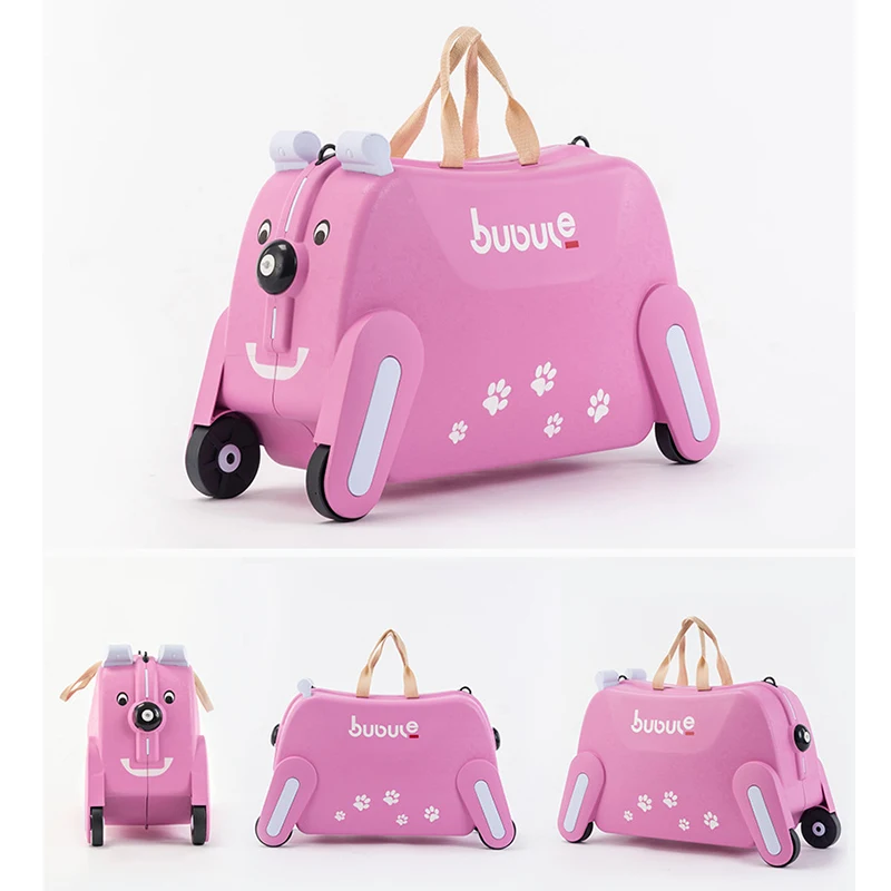 Valise à roulettes pour enfants, bagage à main pour enfants, valises à roulettes, sac à roulettes d'équitation, bagage de voyage, peut s'asseoir pour rouler