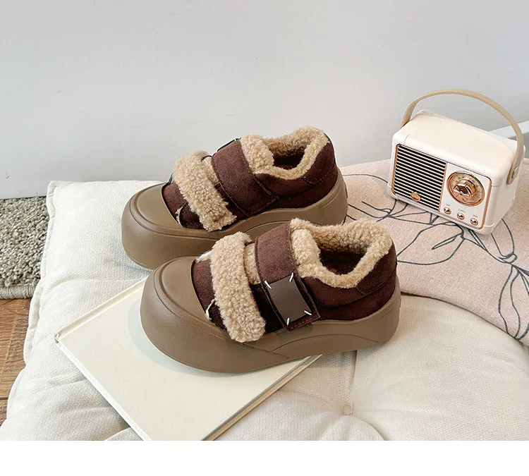 2026 Winter Neue Kinderschuhe Mädchen Koreanischer Stil Lammwolle Mädchen Baumwollschuhe Verdickte Samt-Warme Anti-Kick Fell-Schuhe – Detail 16