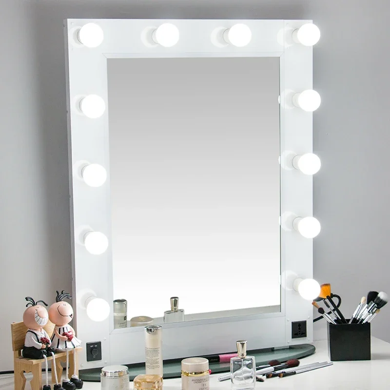 European and American professional makeup mirror desktop led with lamp dimmable Internet celebrity female beauty tool desktop wa