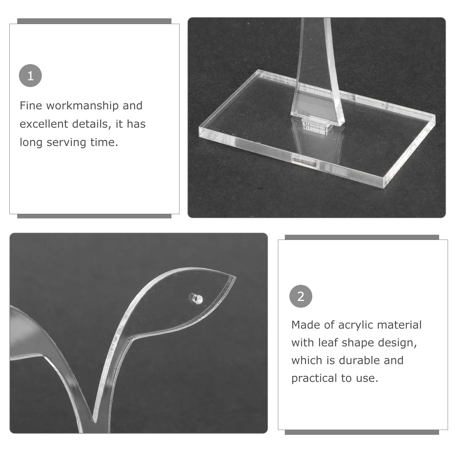 6 pezzi espositore per orecchini in acrilico a forma di foglia, espositore per gioielli, organizer per orecchini, organizer per desktop