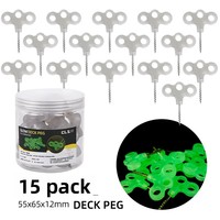 Glow-in-the-dark Three-eyed Threaded Ground Stakes 15pcs Stainless Steel Screw Nails Camping Tent Pegs Outdoor Night Light