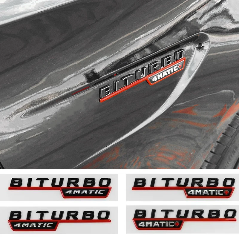 

For Mercedes Benz AMG W117 W212 W213 W202 W211 W176 W210 W204 W205 GLA GLC 3D Car Fender BITURBO 4MATIC+ Badge Emblem Stickers