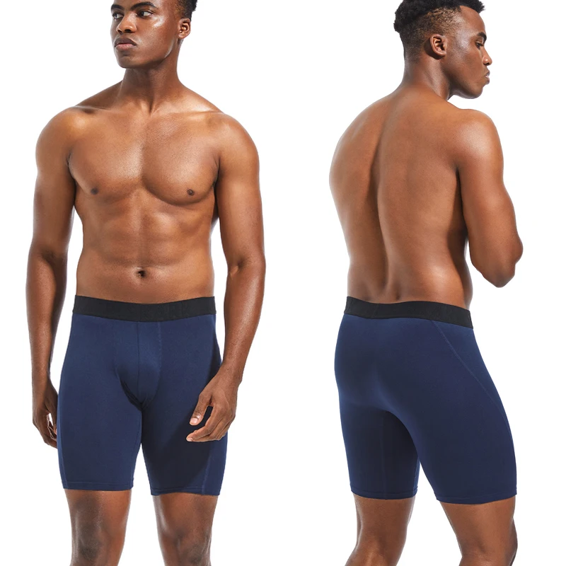 4pcs long Men\'s underpants Sports Leggings Boxer shorts mens polyester underwear man Quick-drying boxer for men Bottom Shorts