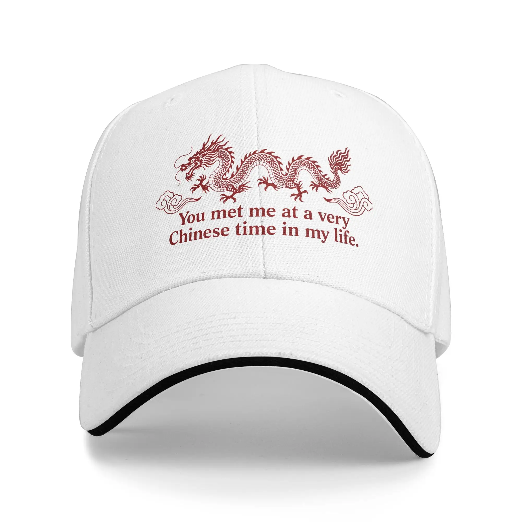 You Met Me At A Very Chinese Time In My Life Sun Baseball Cap Summer Unisex-Teens Trucker Hat Dropshipping y2k Baseball Caps