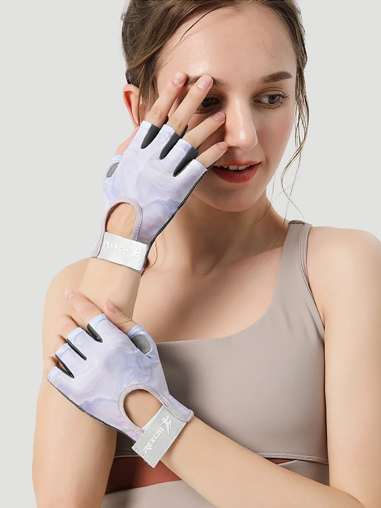 AliExpress GTUBIKE Half Finger Gloves Yoga Fitness Exercise Anti-slip Shock Absorption Sports Gloves Wear Breathable Anti-cocoon For Women