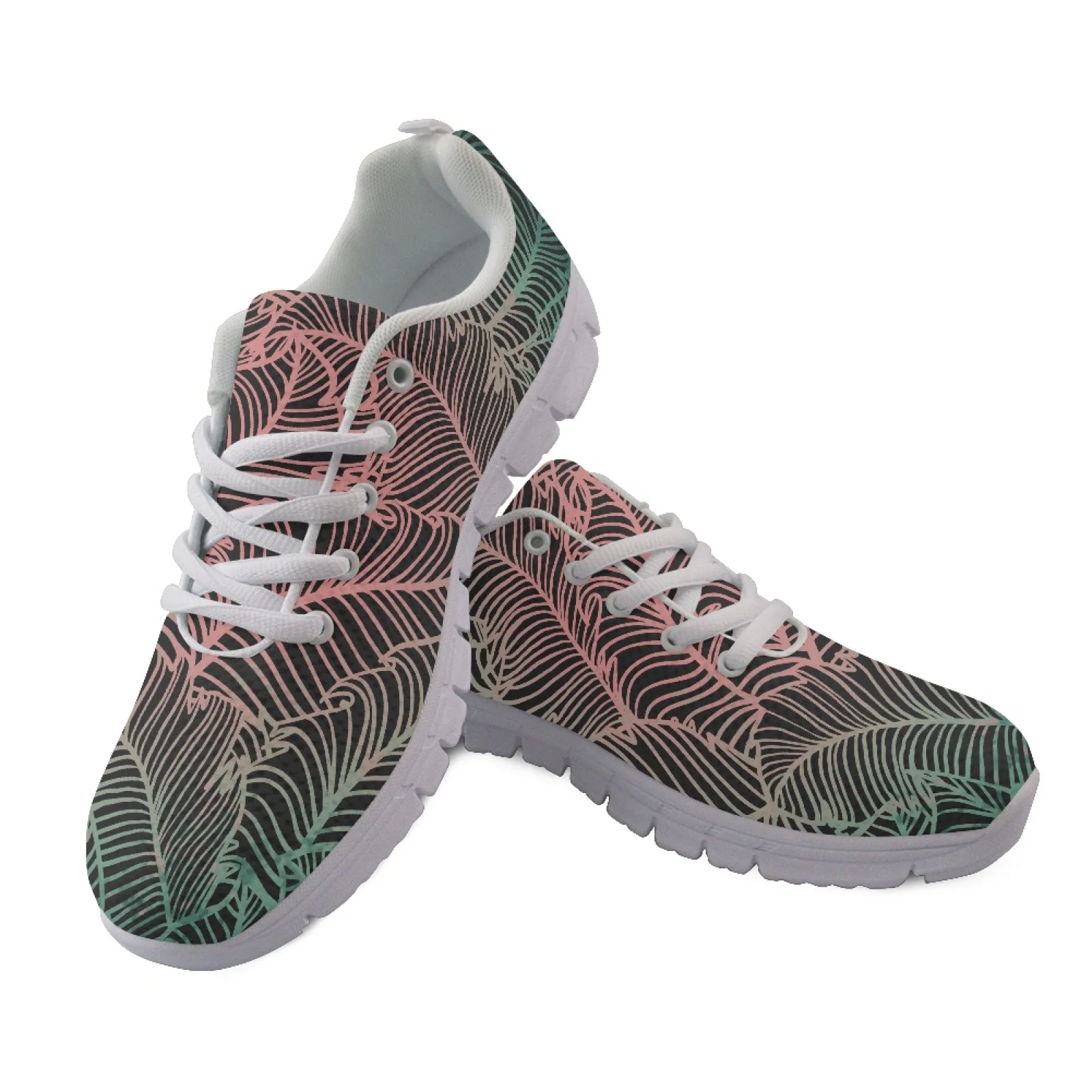 Coloranimal Cherry Blossom Music Note Mesh EVA Sole Mens Lace up Athletic Trainers, Fashion Sneakers for Women 2026 Collection