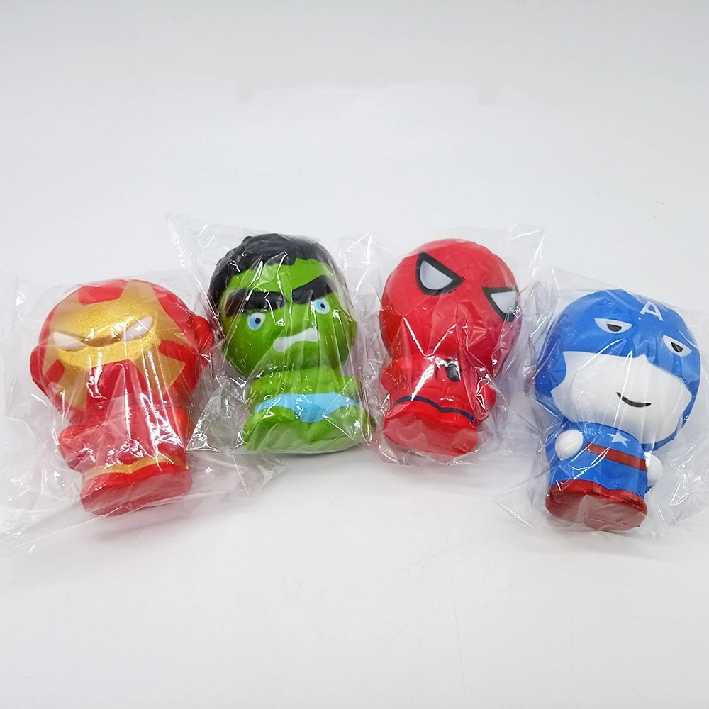 Marvel Squishy Kawaii Squishy Squish Spiderman Iron Man Hulk Frozen Princess Squishies Slow Rising Stress Relief Squeeze Pu Toys