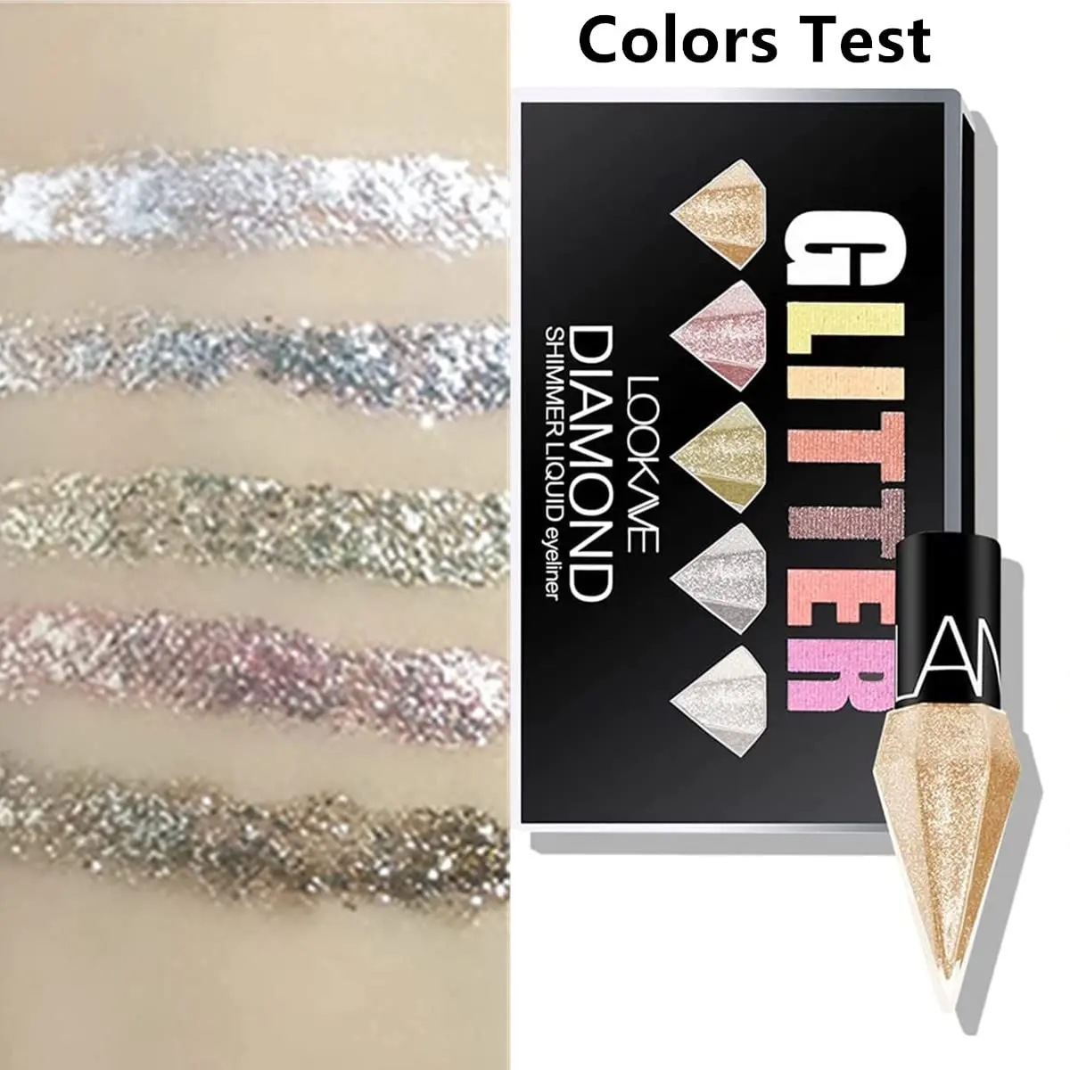 Sequins Glitter Eyeliner Diamond Shiny Eyeshadow Silver Rose Gold Color Eye Liners Eyeliner Pencil Eye Shadow Makeup Cosmetics