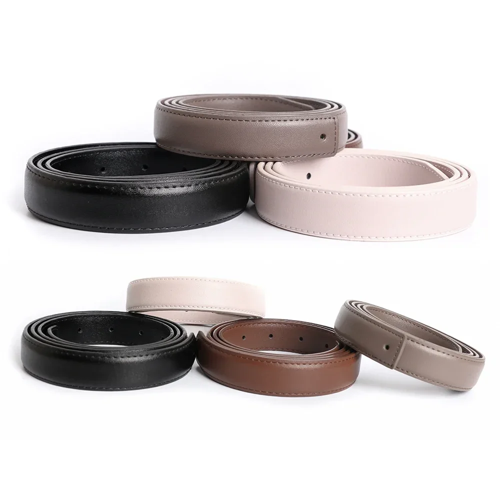 

2.3cm Narrow Women's Genuine Real Leather Belts without Buckle Strap High Quality Cowhide Vintage Waistband for Jeans Fashion