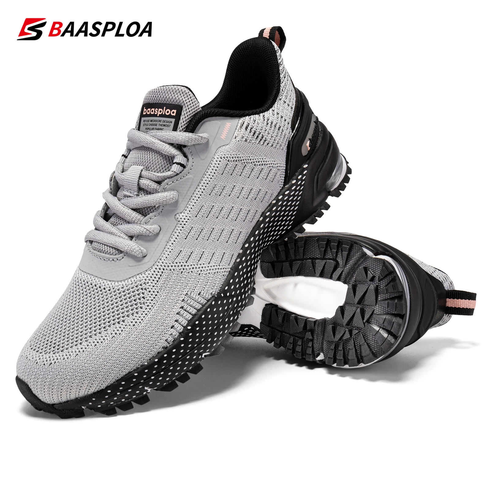 Baasploa Women Sport Shoes Fashion Lightweight Running Shoes Women Breathable Mesh Casual Sneakers Non-Slip New Arrival