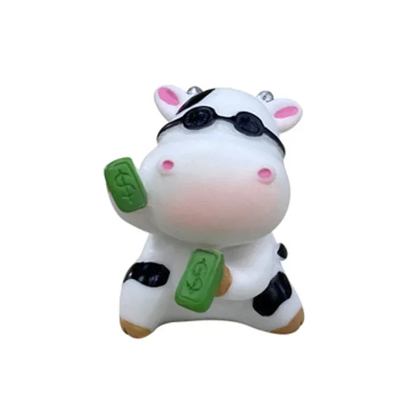 Cute Cow Small Statue Little Figurine Crafts Figure Ornament Miniatures Room Decor Home Ornaments