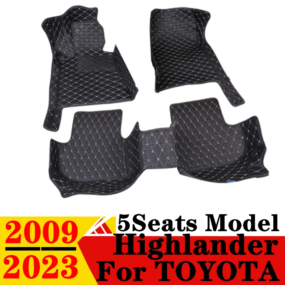 Car Floor Mats For Toyota Highlander 5Seats 2023 22 21 20 2019 2018 2017 16-2009 Custom Front & Rear Floor Liner Cover Foot Pad