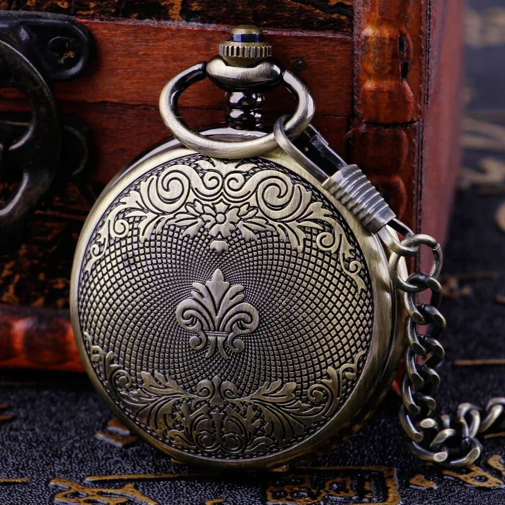 Luxury Vintage Steampunk Mechanical นาฬิกาพ็อกเก็ตนาฬิกา Hand Winding กระเป๋าจี้นาฬิกาตัวเลขโรมัน Dial คู่มือนาฬิกา