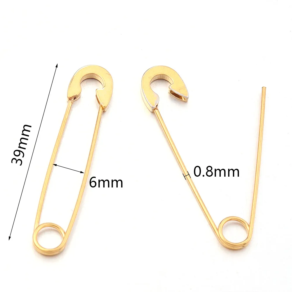 Stainless Steel Punk Pin Earrings Unique Design Paperclip Safety Steel Stud Fashion Earrings Elegant Women Man  Rock Piercing Ma