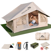 2/3/4 Person Inflatable Tent Set for Camping,4 Season Blow Up Tent with Waterproof Canopy,Portable Air Tent with Electric Pump