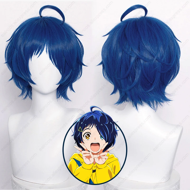 Anime Ohto Ai Cosplay Wig 30cm Dark Blue Short Wigs Heat Resistant Synthetic Hair