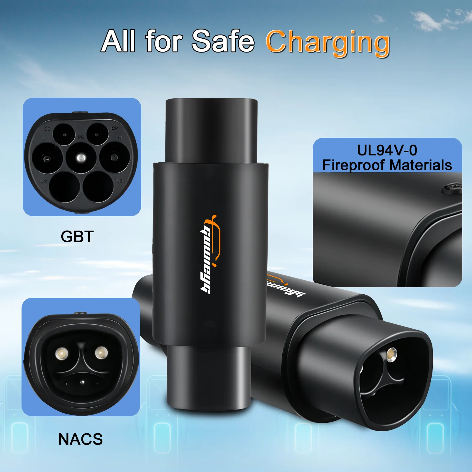 GUWIEYG EV Adapter 32A Fit for Tesla To GBT Adapter  Charging Connector Fit with all GBT Standard Cars