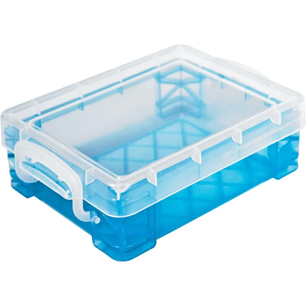 Stackable Plastic Crayon Box Organizer with Lid, Crayon Holder Case for School Supplies, Craft Art Storage Container, Small Stacking Boxes, Color May Vary