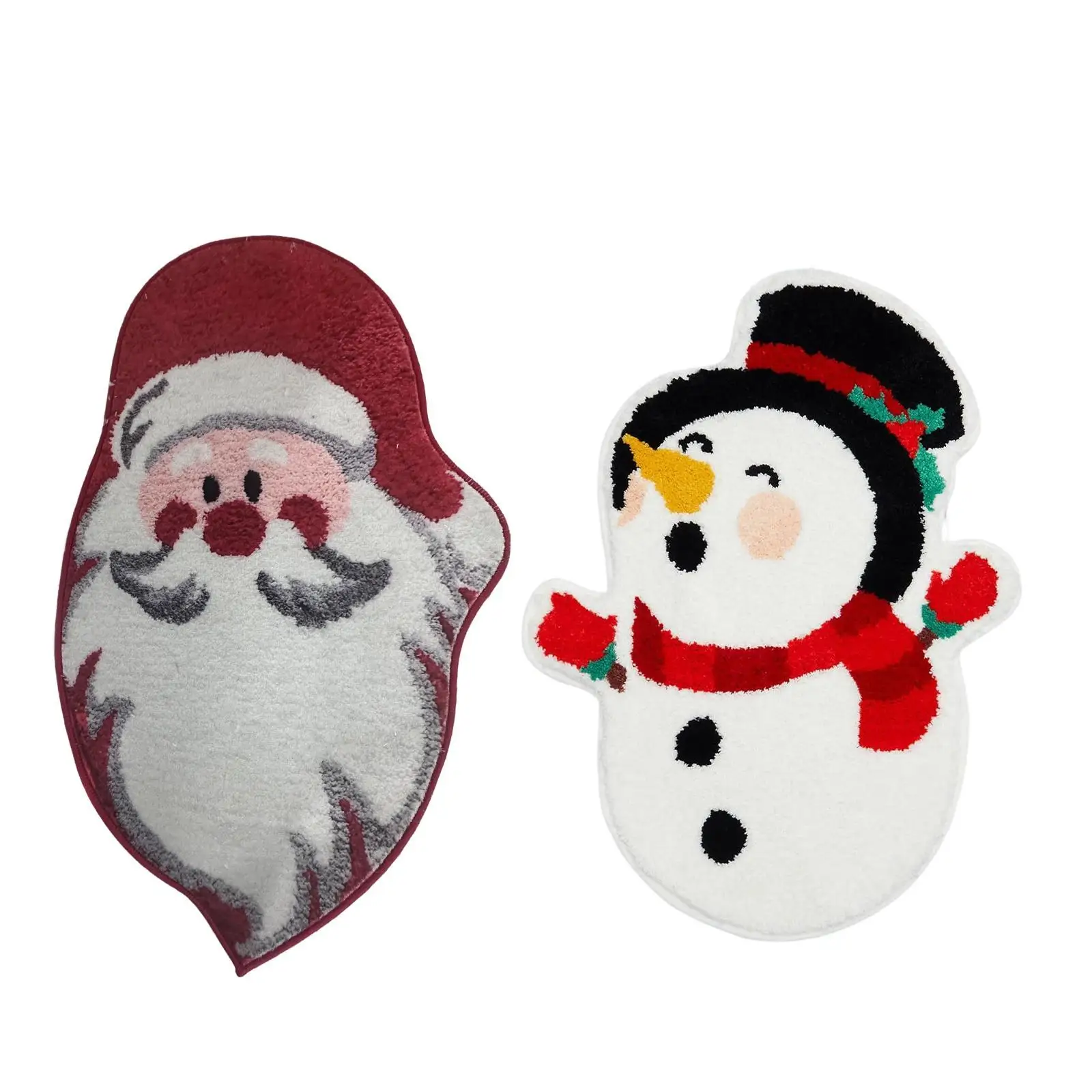 Christmas Bathroom Rug Bath Rug Water Absorbent Decorative Accent Rug Floor Rug for Entrance Bathtub Kitchen Home Party
