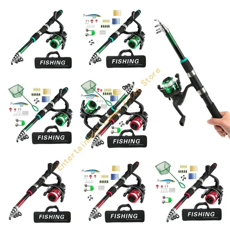 

55 -километровый рыболовство для начинающих, включая телескопические стержневые приманки металлические разъемы.