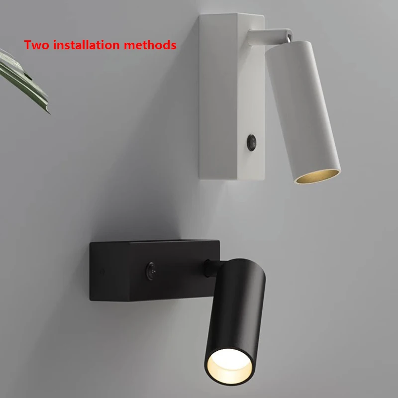 Minimalist LED Wall Lamp Reading Light For Bedroom Hotel Night Book Lamp Adjustable Rotaion Wall Light 5W Led Spotlight