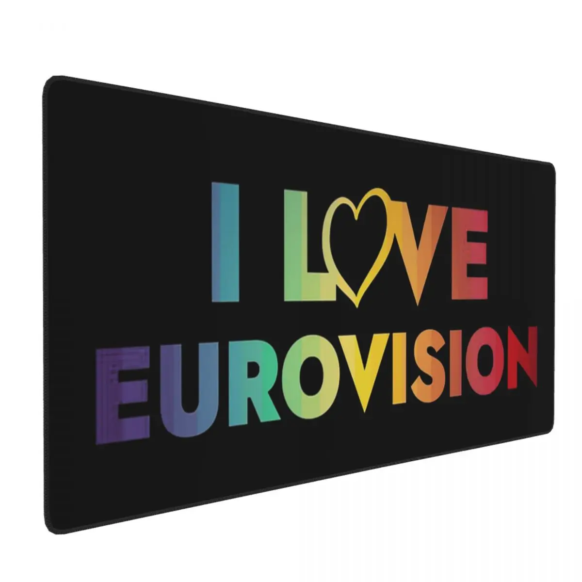 I Love Eurovision - Rainbow Large Mouse Pad Computer Keyboard Mouse Mat Gamer PC Laptop Desk Mat Office Accessories Table Mats