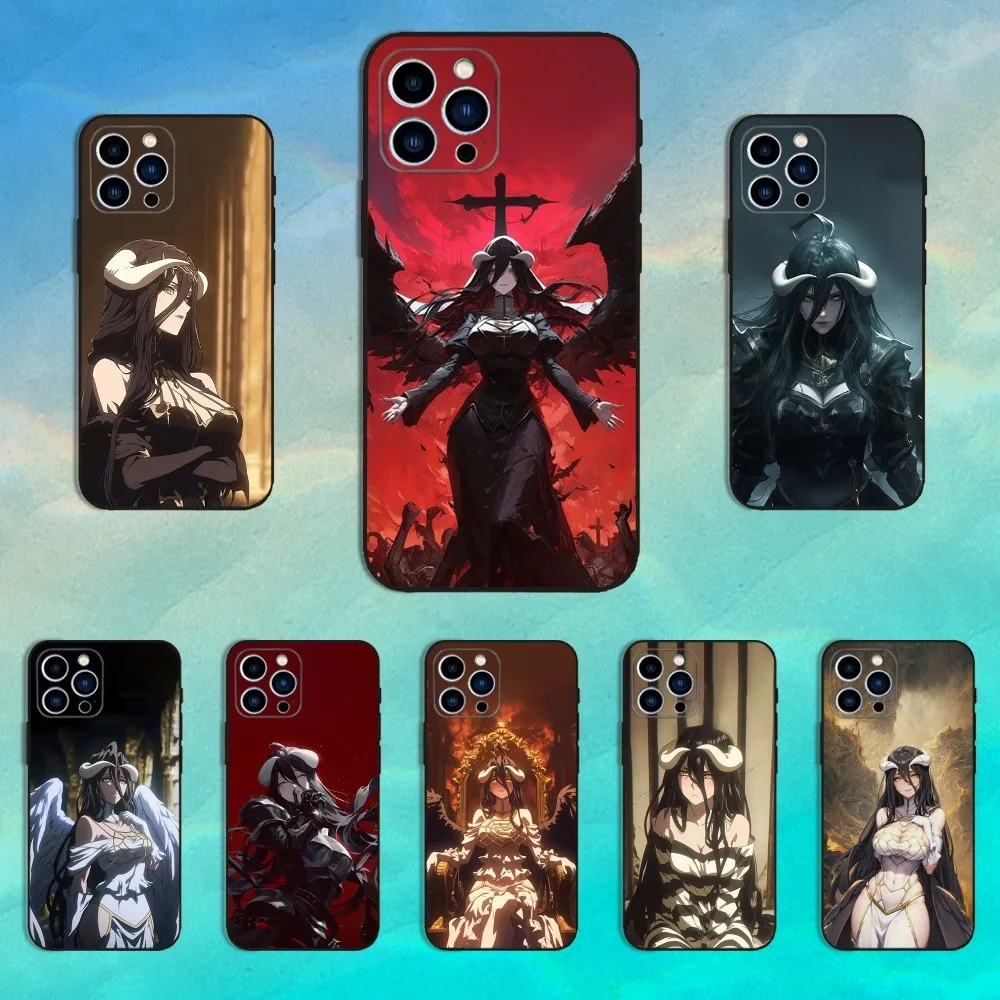 

Animation A-Albedo O-Overlord Phone Case For iPhone 16,15,14,13,12,11 Plus,Pro Max,XS,X,XR,SE,Mini,8,7,Soft Silicone Black Cover