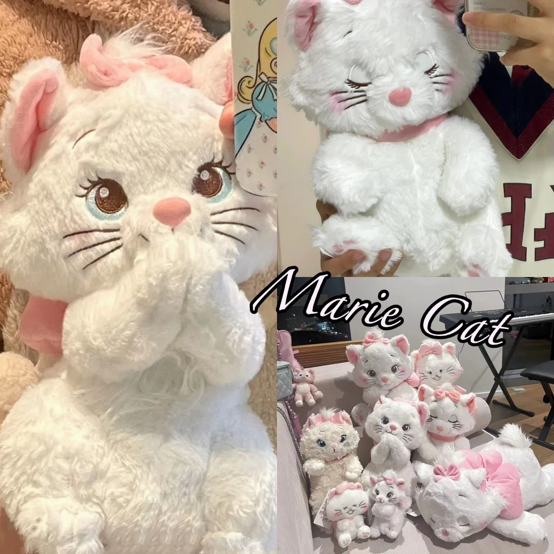 Kuromi Disney Marie Cat Anime Dolls Supporting Cheek Drowsiness Series Cartoon Plush Toys Gift Sending Girls Children Gifts