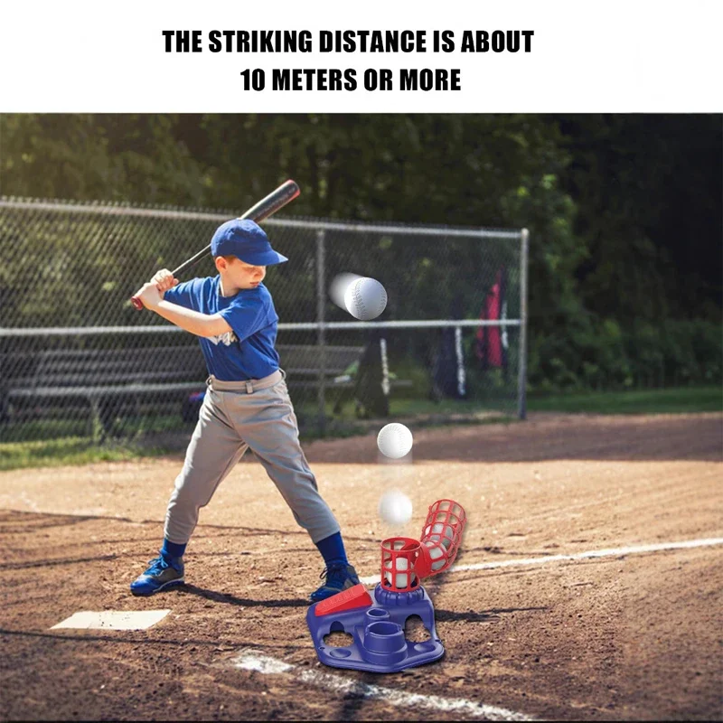 Juego de juguetes de béisbol para niños 3 en 1 con soporte de bola colgante, lanzador automático de bola en T de pie, altura ajustable, juego de deportes al aire libre para niños pequeños