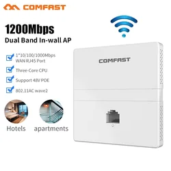 1200Mbps Không Dây Băng Tần Kép Trong Tường AP 2.4 + 5.8Ghz Gigabit Ethernet Điểm Truy Cập 802.11 AC Khách Sạn Nhà RJ45 Lan Router Repeater