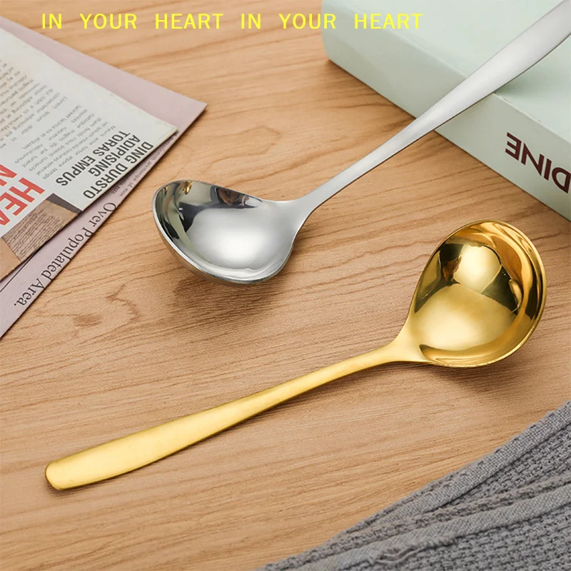 【X】Small Spoon Stainless Steel Ladle Household Tableware Household Spoon Feel Comfortable Long Handle