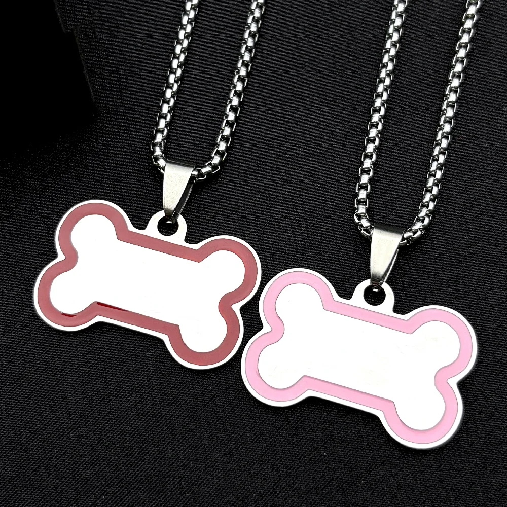 

Y2K Dogs Bone Cute Chain Cool Accessories For Women Egirls Punk Korean Stainless Steel Pink Male Hiphop Party Harajuku Jewelry