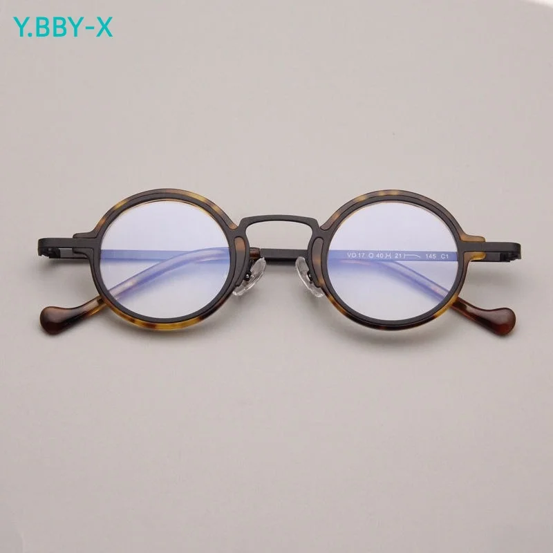 

Y.BBY-X Vintage Round Glasses Frame for Men Women Reading Glasses Optical Acetate Round Prescription Eyeglasses