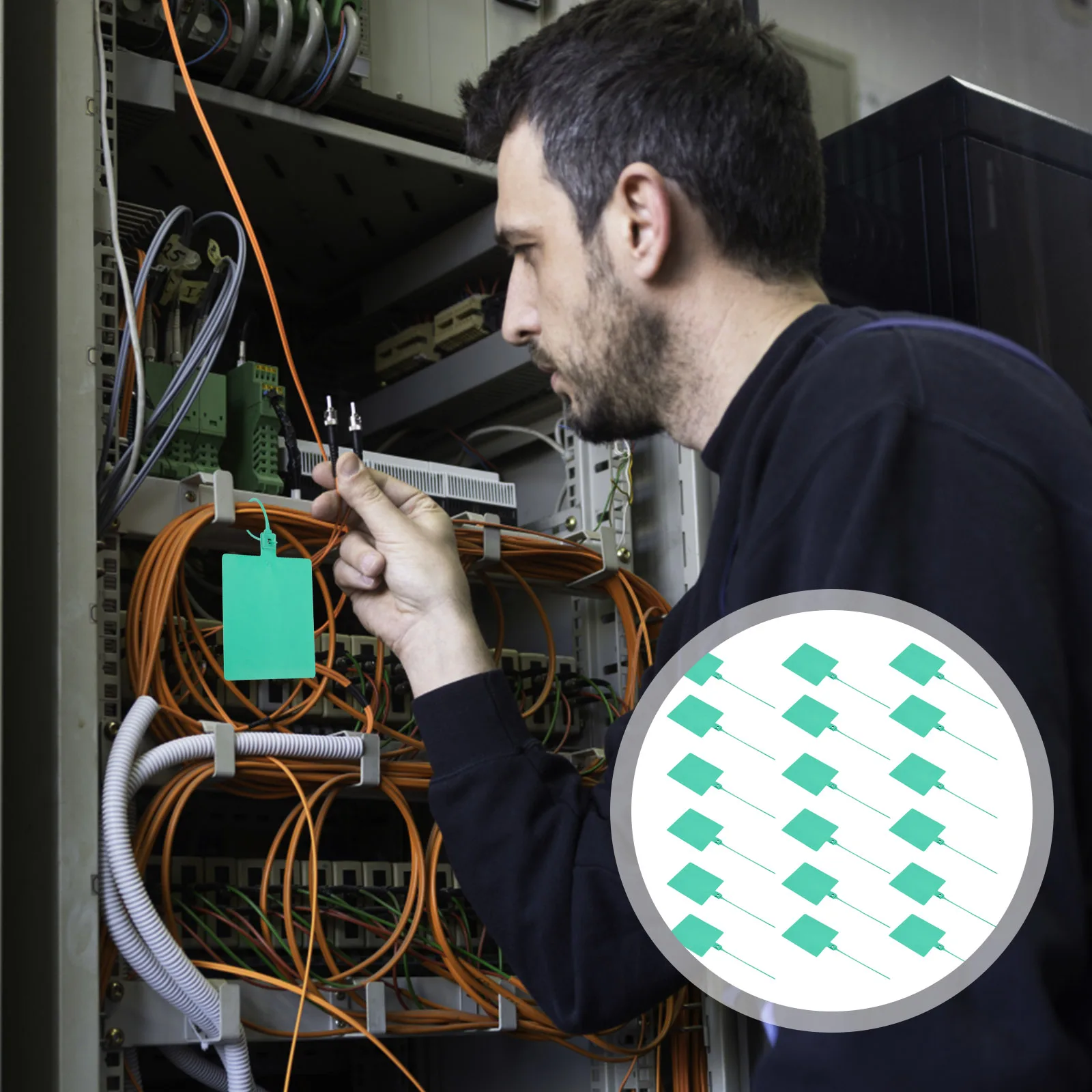 

100 Pcs Express Tags Cable Ties Labels Plastic Zip Wire Ethernet Cord Home Office Garage Workshop Storage Organization