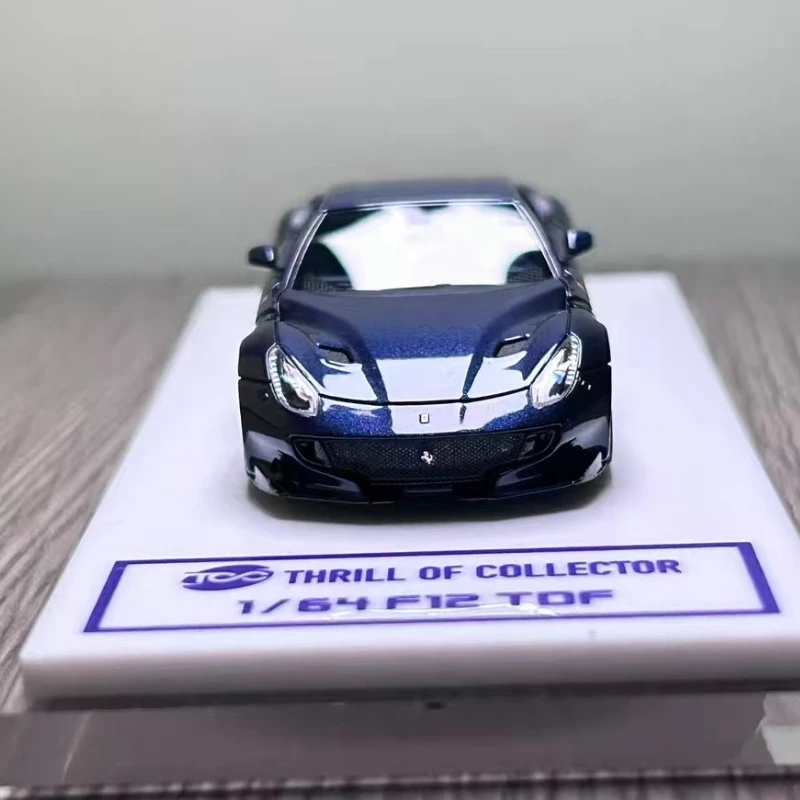 TOC Fuleme 1/64 812C véhicule à moteur en alliage bleu modèles moulés sous pression voiture jouets Collection cadeaux de noël pour garçon