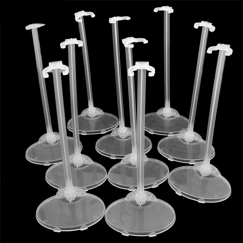 10pcs Plastic Doll Stand Figure Display Holder Model Furniture Accessories For 1/6 Doll House Decor Kids Pretend Play Toys Gifts