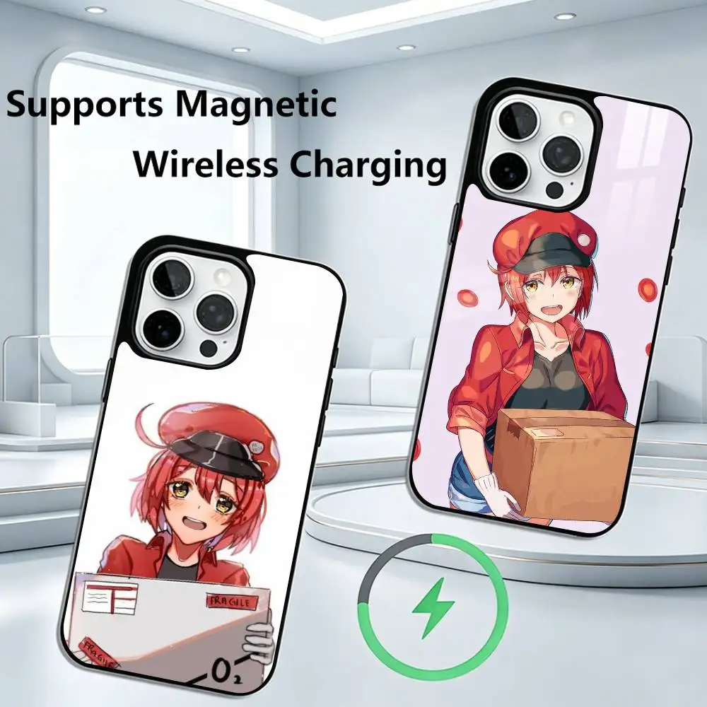 Manga C-Cells at Work  Phone Case For iPhone17,16,15,14,13,12,11 Plus,Pro Supports Magnetic Wireless Charging
