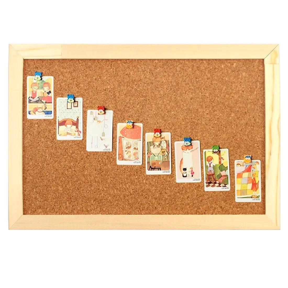 Cork Wood Wall Hanging Message Bulletin Board Frame Notice Note Memo Board for Home Office Shop School Photo Background