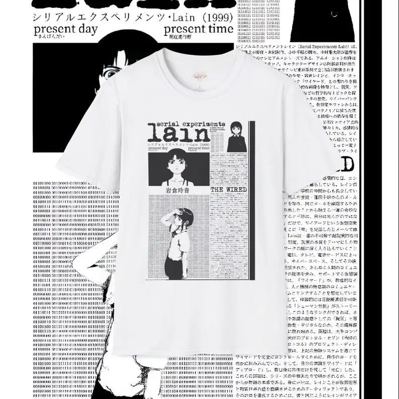 Lain Shirt Vintage Anime T-Shirt Retro Manga Merch Unisex Shirts