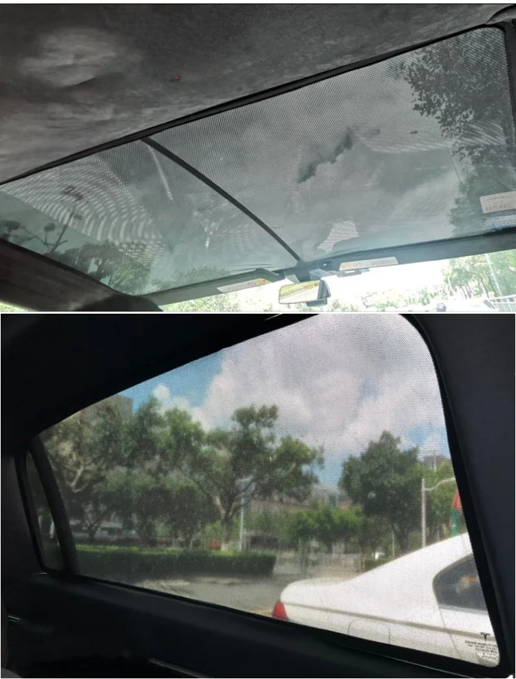 For Tesla Model X 2024 2023 Front Rear Shield Sunshade Skylight Mesh Net Shading for Model X Glass Roof Sun Visor Protector