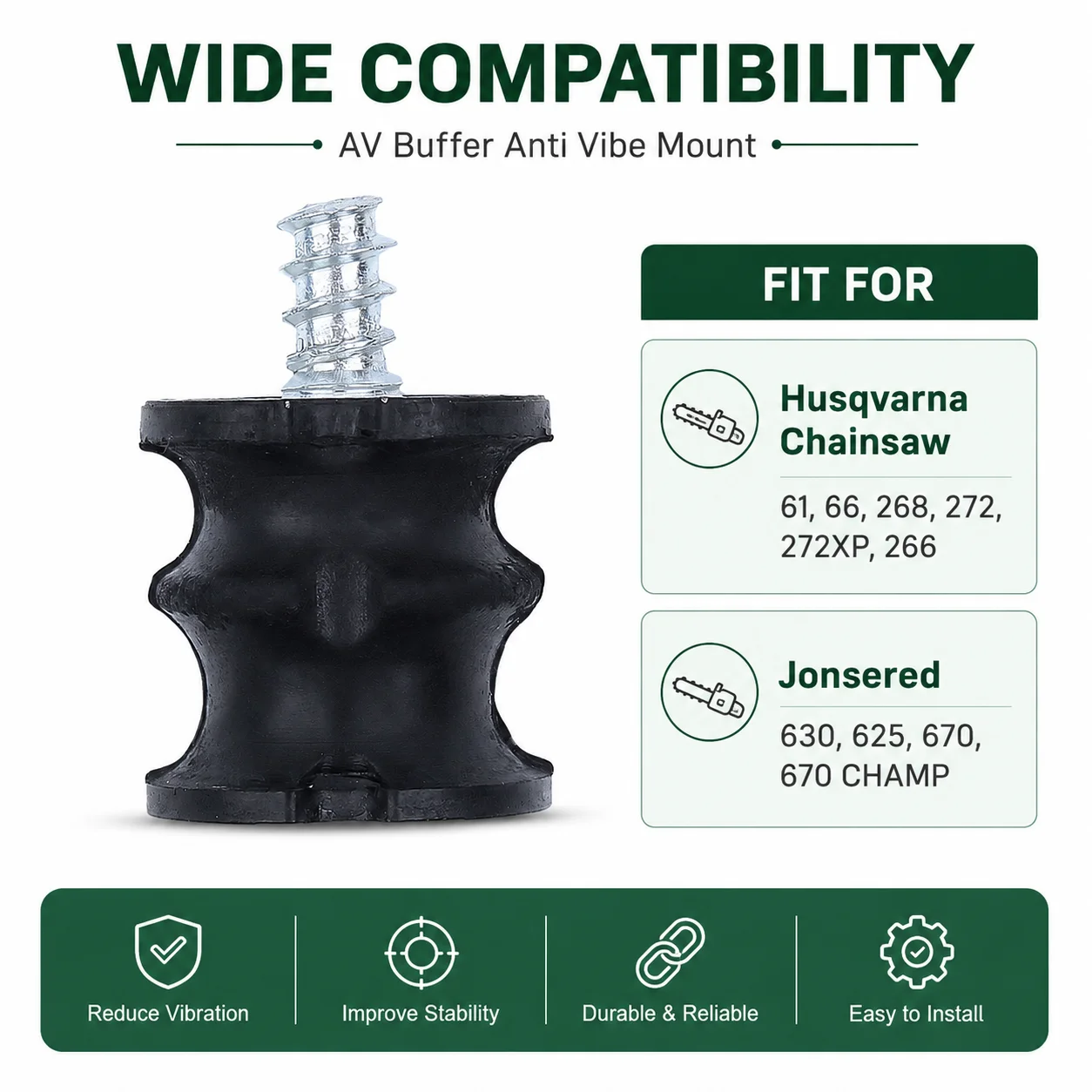 4Pcs AV Buffer Mount Coarse Thread Replacement for Husqvarna 61 66 268 272 266 OEM 501773401 501 77 34-01 Chainsaw Parts