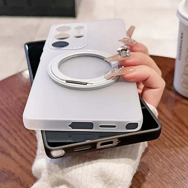 S25Ultra حالات رقيقة جدا سليم ماتي Magsafe حافظة لهاتف سامسونج جالاكسي S24 23 S25 S21 S22 نوت 20 الترا S25 زائد غطاء قوس