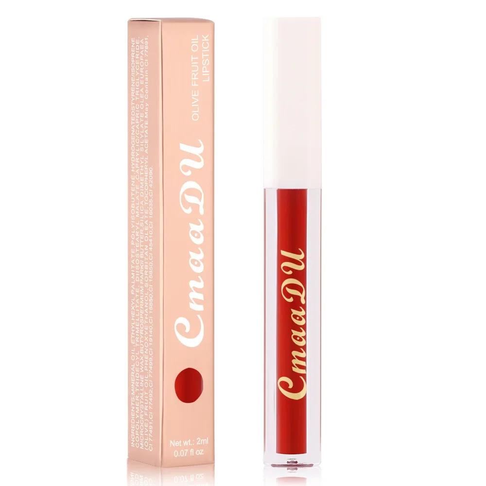 CmaaDu 8Color Lip Gloss Matte Creamy Cup Lipstick Satin Finish Makeup Liquid Lipgloss Lipstick Long Lasting Glossy Lip Cosmetic