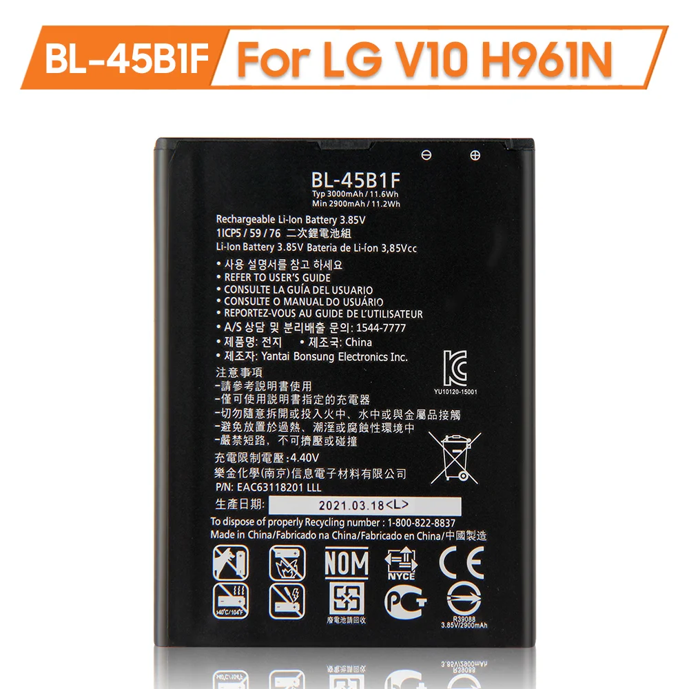 Original Da Bateria Do Telefone Para LG V60 V50 ThinQ 5G V40 ThinQ Q710 V30 H930 V20 H990N V10 H961N LS998 Q8 Versão 2018 Baterias