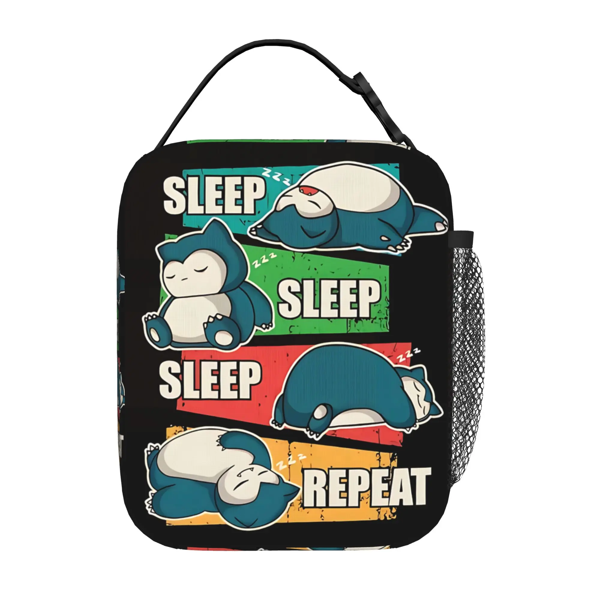 Pokemon Insulated Lunch Bag Ice Pack Rice Bag I Need Sleep bolsa Student Bento Lunch Handbag Insulation