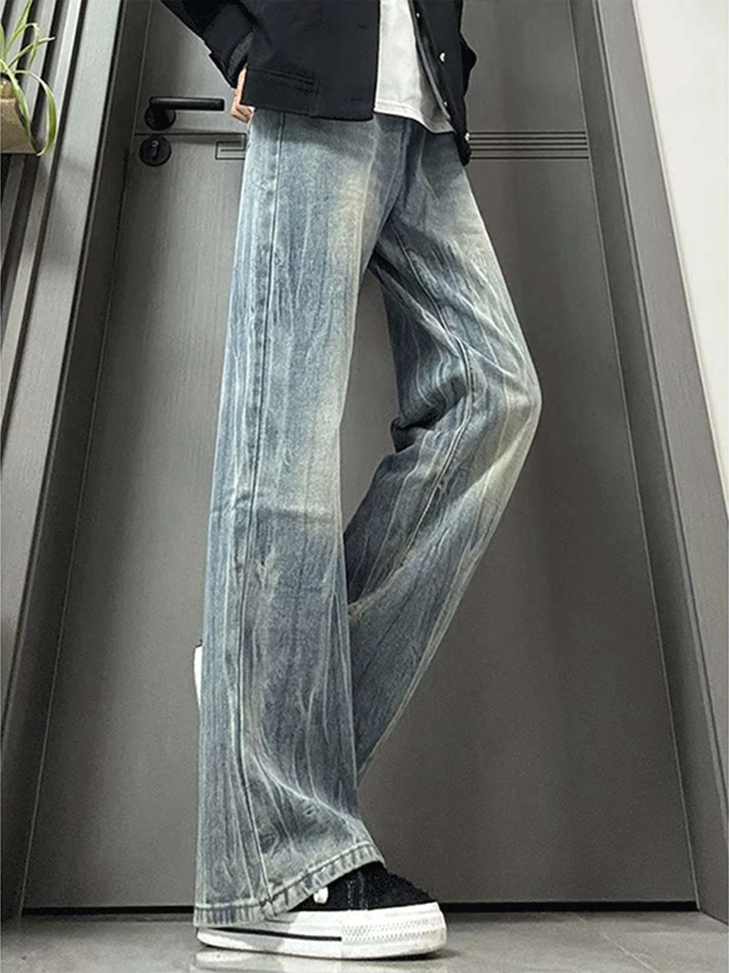 

Мужские джинсы Blue Lightning Bamboo Node Micro Flared в американском стиле High Street, прямые брюки CleanFit, из смесового хлопка и полиэстера