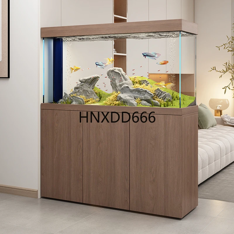 

Light luxury fish tank living room household screen partition bottom filter ecology