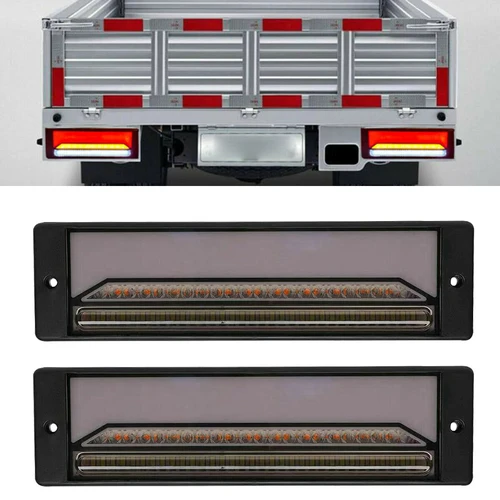 Luz trasera LED 4 en 1 para camión, 12-24V, luces de freno traseras impermeables, lámpara de señal de giro que fluye para iluminación de coche y remolque de camión