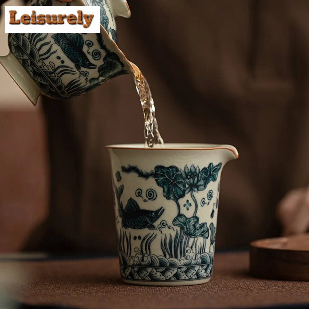إبريق شاي بطراز طحلب السمك العتيق ، فرن قديم ، مقسم شاي بورسلين ، كوب شاي شاي شاي شاي هاي ، لوازم طقم الشاي الصيني ، #6